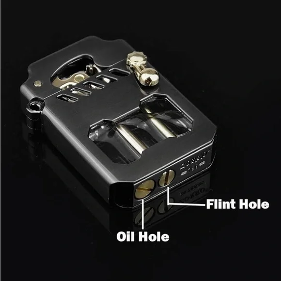 Zorro Mecha transparent fuel tank mechanical ejection kerosene lighter set. NWT! - Picture 3 of 5